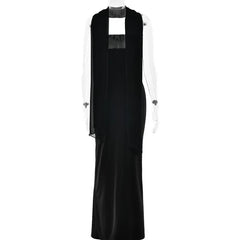 Scarf Collar Strapless Maxi Dress - Backless Bodycon Club & Party