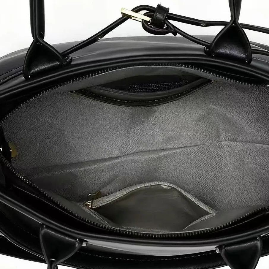 minimalist leather look handbag for women