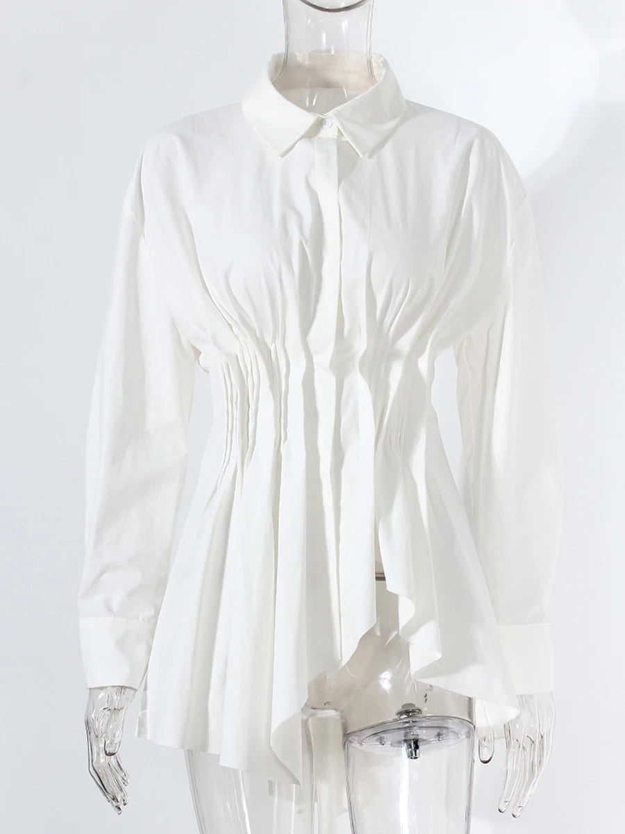 White shirt on a mannequin against a white background