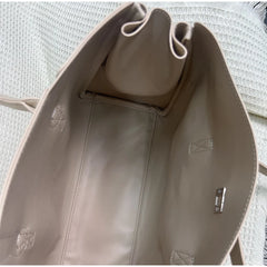 Structured PU Leather Tote Bag with Buckle Pockets – Modern Luxe Edit