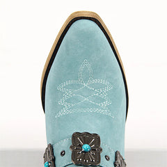 Western Embroidered Block Heel Boots
