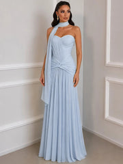 Strapless Draped Knot Gown