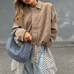 Lapel Suede Cropped Jacket
