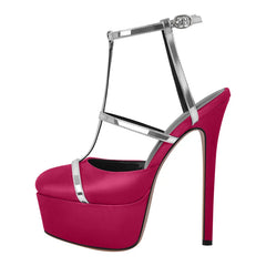 Platform T Strap Stiletto Sandals