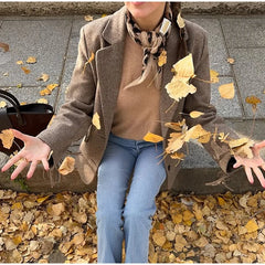 Fringe Sleeve Wool-Blend Tassel Blazer Coat