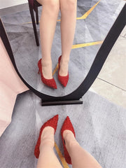 Gray Floral Lace Pointed Heels | Elegant Lace Stiletto Party Pumps