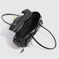 Soft Split Leather Multi-Pocket Baguette Bag