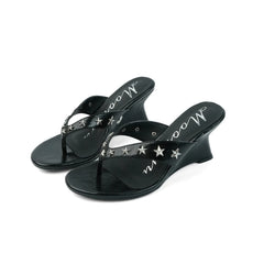 Star Embellished Wedge Sandals