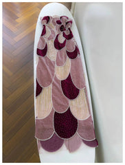 Velvet Colour-Blocked Beaded Column Dress