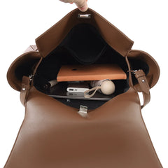 Brown Leather Shoulder Tote | Versatile Large Work & Travel Bag