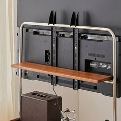 Stainless Steel TV Stand Bracket Movable Floor Monitor TV Shelf