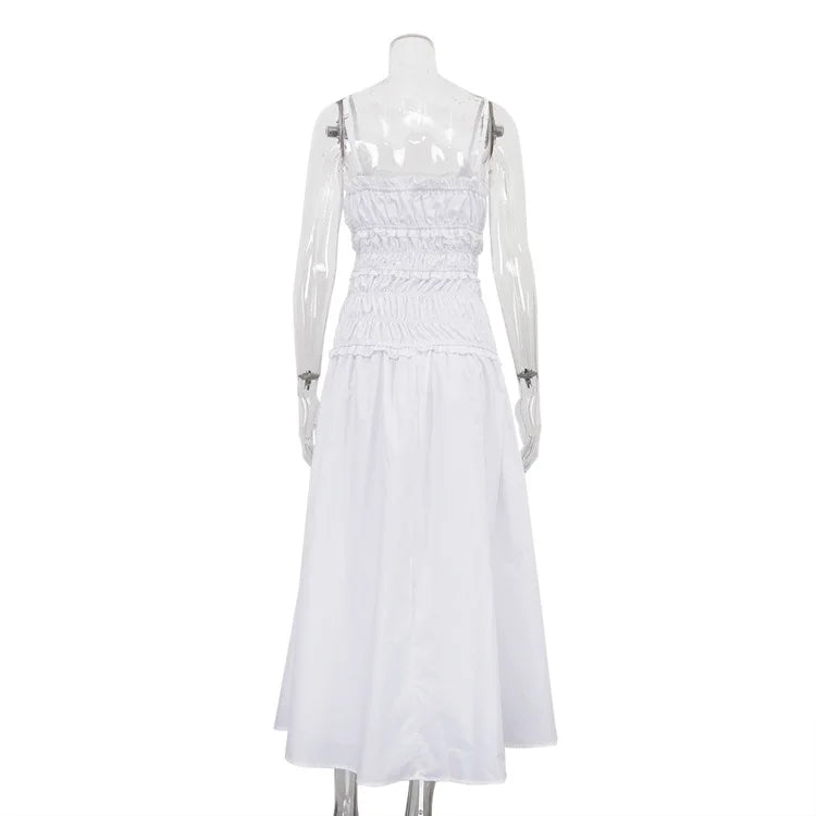 White dress on a mannequin against a white background
