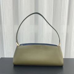Lock Detail Color-Blocking Shoulder Bag