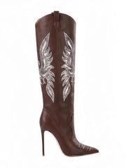 Embroidered Pointed Stiletto Cowboy Boots