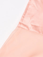 Patchwork Lace Square Collar Spliced Zipper Midi Dress