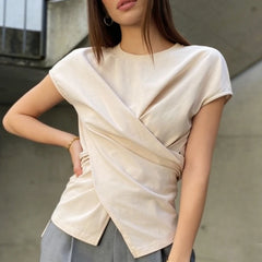 Cross Wrapped Split Front Top
