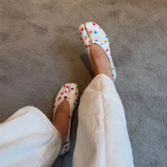 Colorful Polka Dot Split-Toe Flats