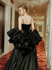 Black Sequin Chain Spaghetti Strap Maxi Dress