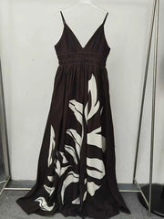 Floral Print V-Neck Shirred Empire Waist Maxi Dress