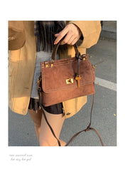 Microfiber Synthetic Leather Flap Handbag