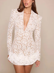 Lace Ruffle Mini Dress