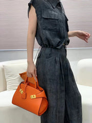 Structured Top Handle Satchel Bag