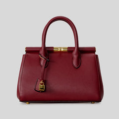Structured Lock Top Handle Bag