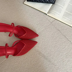 Mesh Slingback Pointed Toe Stiletto Heels