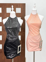 Halter Neck Sequin Bodycon Mini Dress