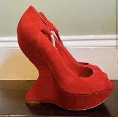 Sculpted Wedge Heel Pumps