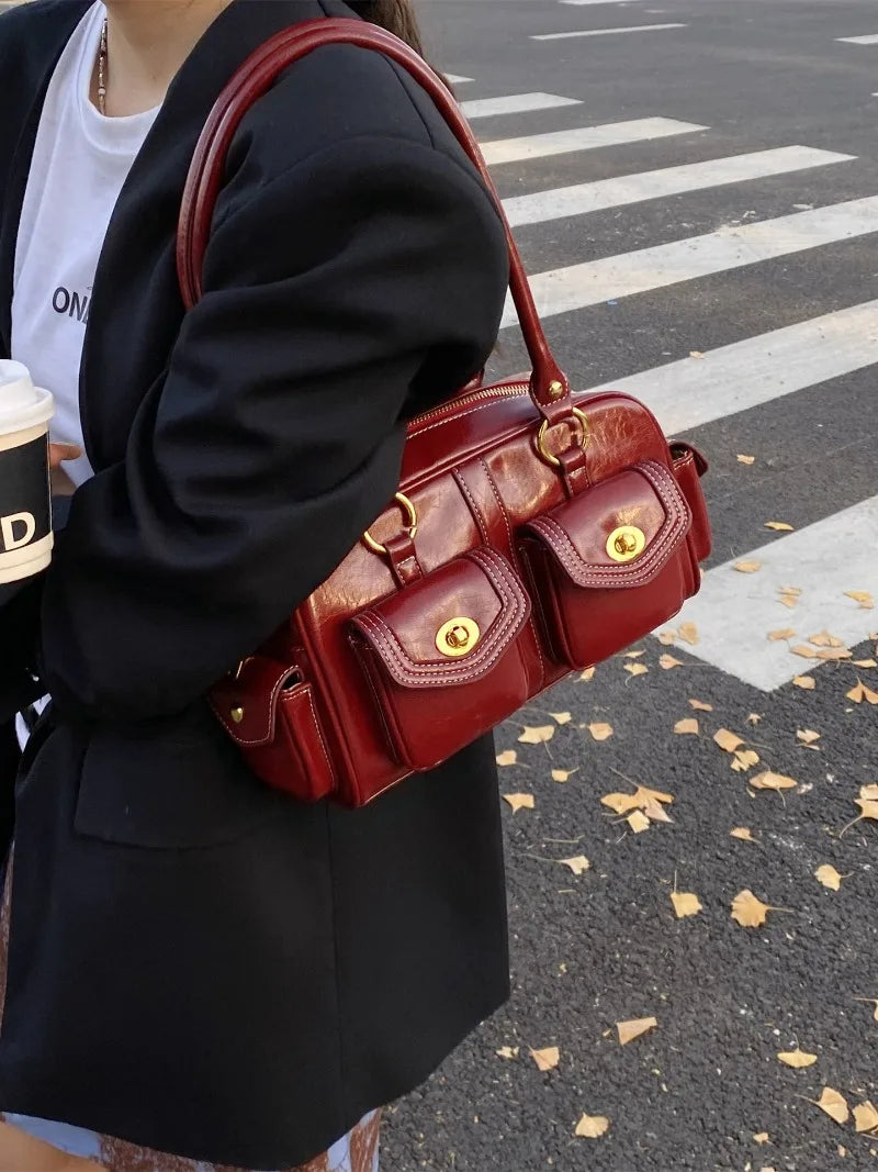 vegan leather structured bag for everyday use