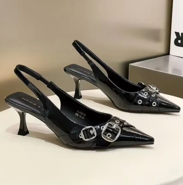 Elegant women's kitten heels styled for formal occasions