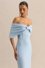 Off-Shoulder Bow Maxi Dress