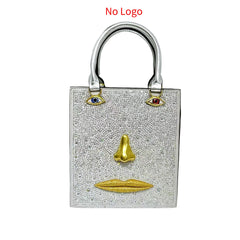 Sculptural Face Embellished Bag