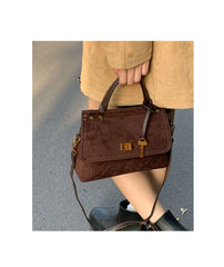 Microfiber Synthetic Leather Flap Handbag