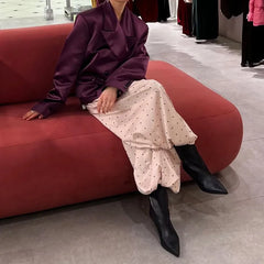 Satin Polka Dot Lantern Wige Jogger Pants