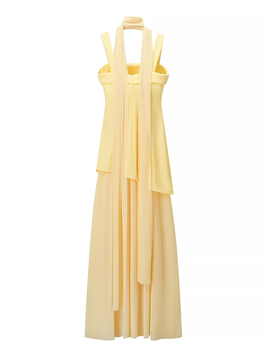 Yellow dress with layered design