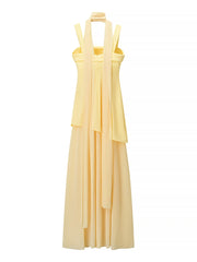 Yellow dress with layered design