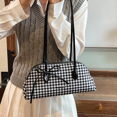 Gingham Pattern Shoulder Bag