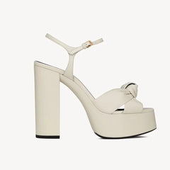 Velvet Knot Platform Slingback Heels