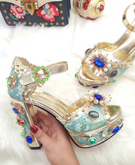 Embellished Platform Stiletto Heels