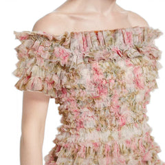 Floral off-shoulder top with ruffled details