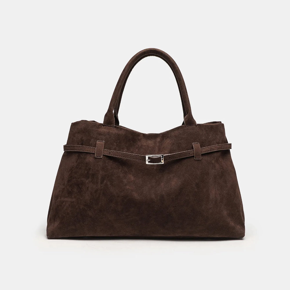 soft structured top handle tote bag
