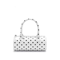 Polka Dot Cylinder Top Handle Bag