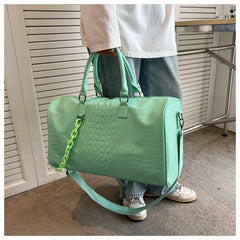 Crocodile Embossed Travel Duffle Bag