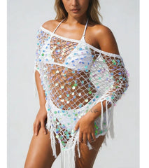 Sequin Knit Poncho
