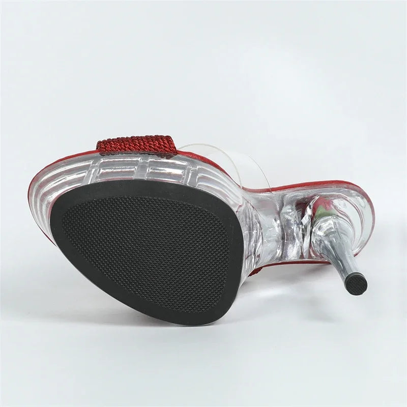 Clear plastic shoes, bottom view