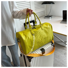 Crocodile Embossed Travel Duffle Bag