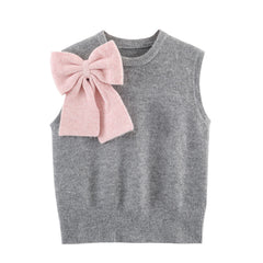 Big Pink Bow Knit Vest
