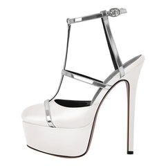 Platform T Strap Stiletto Sandals